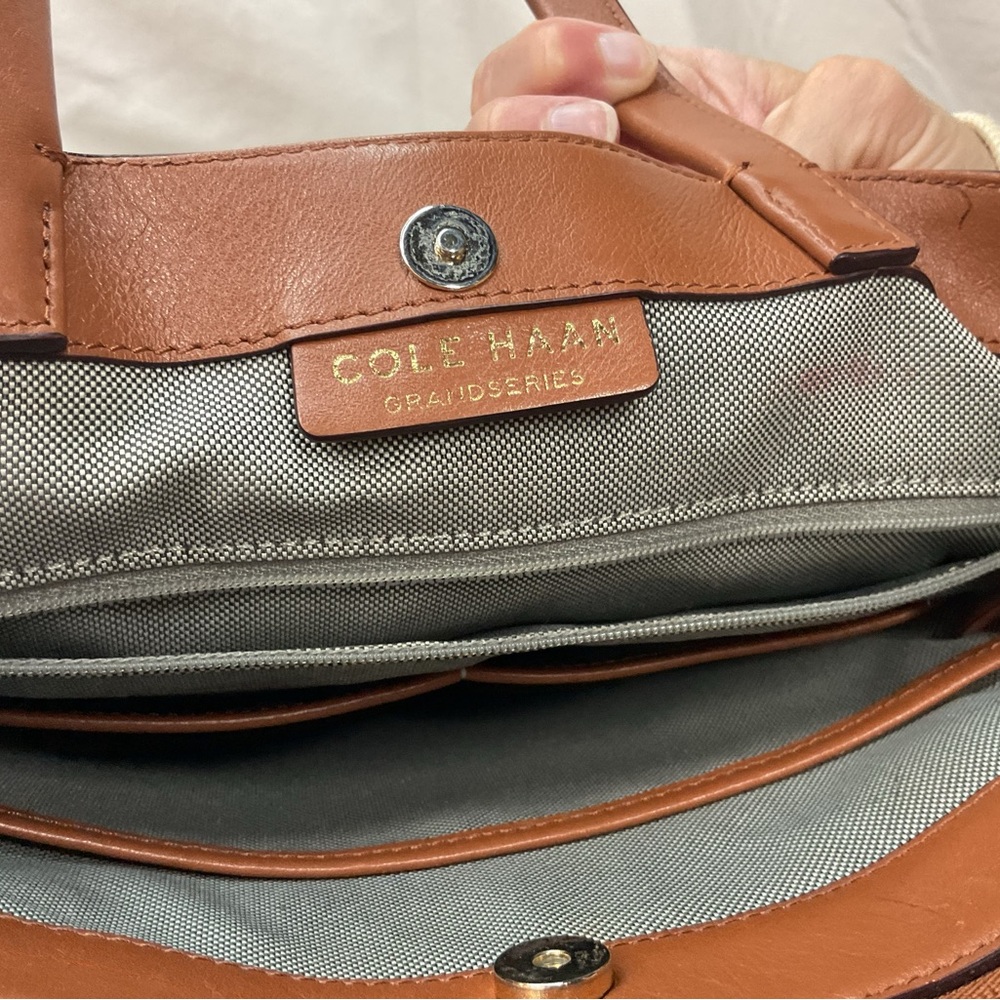 Cole Haan Grand Ambition Women's Brown Leather Handbag Sinch Top Shoulder Strap - Picture 8 of 12
